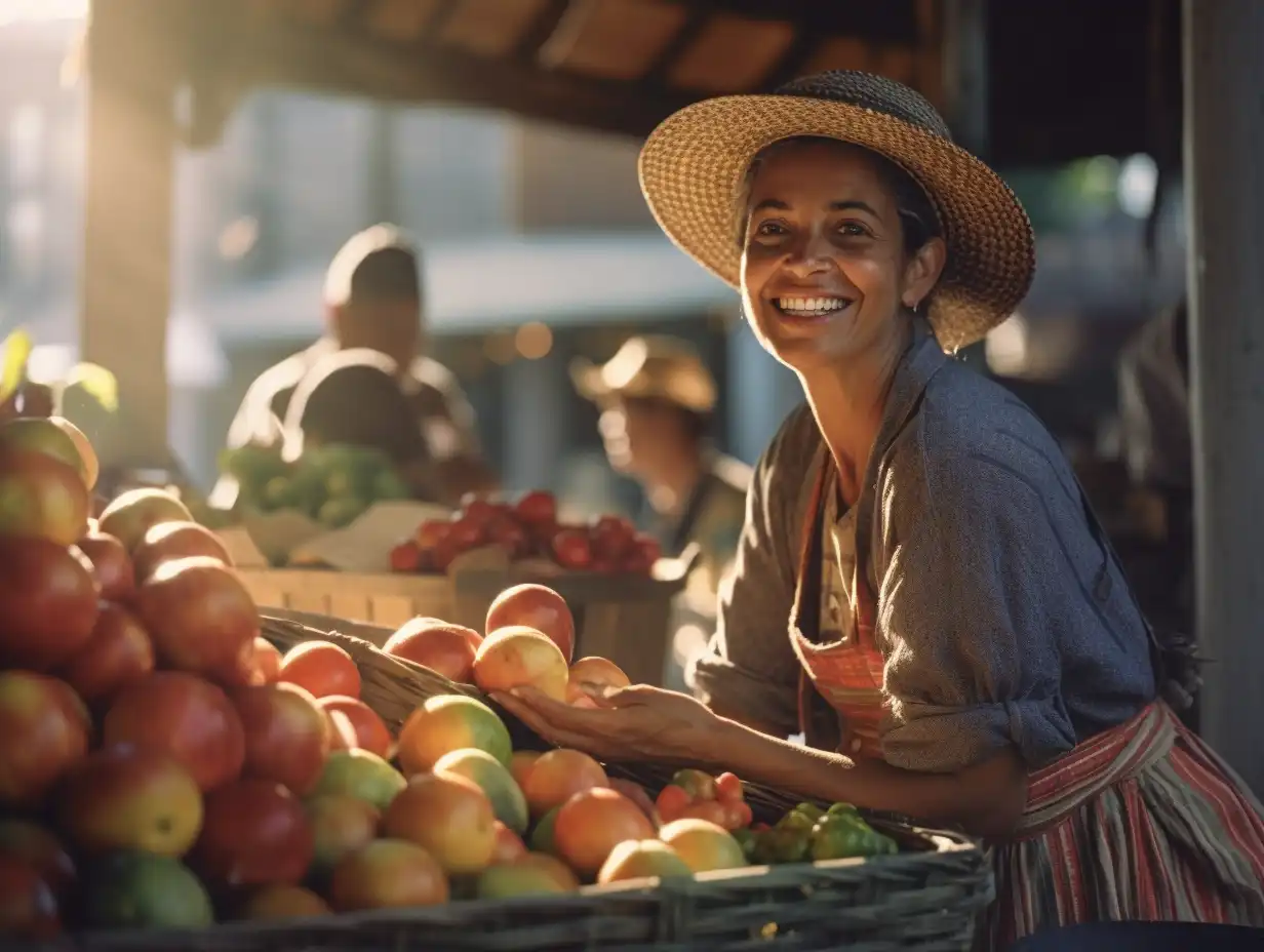 woman selling fruits and vegetables as an llc